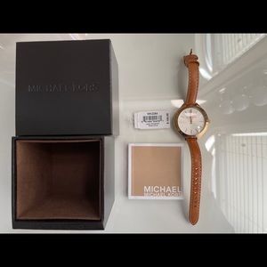 Michael Kors Slim Runway Leather Strap Watch MK2284